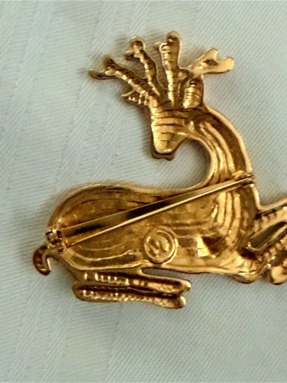 St. John Collection Gold Reindeer Brooch
